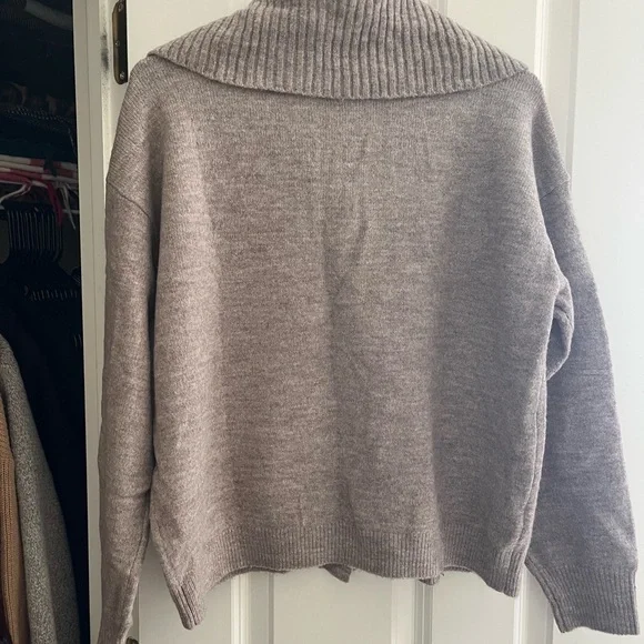LOFT Taupe Ribbed Knit Sweater - Picture 3 of 5